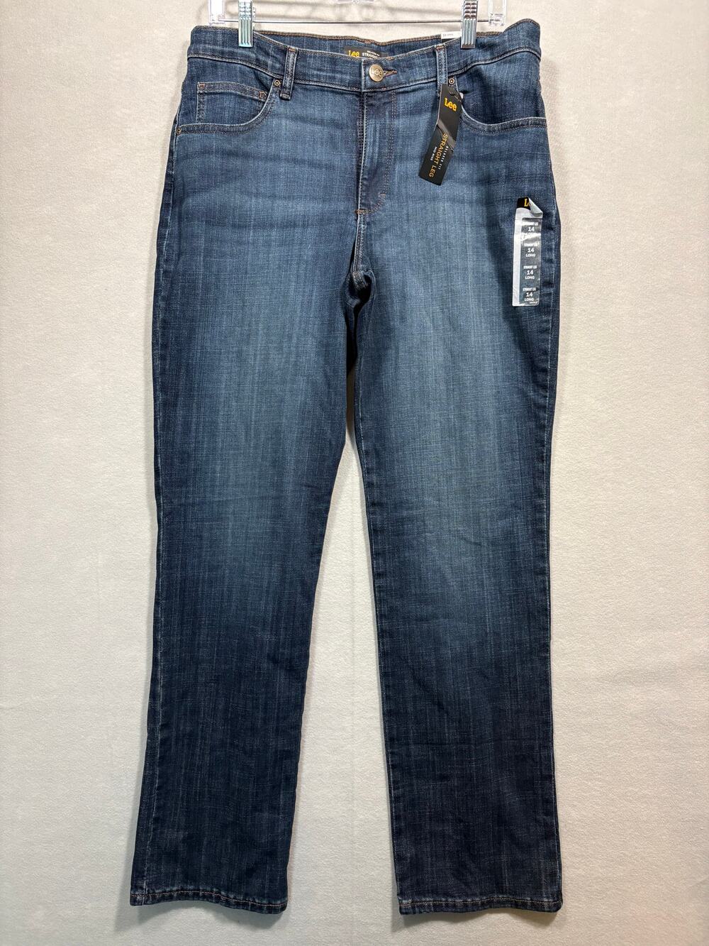 Lee Bewitched Straight Leg Jeans Women’s Size 14 Long NWT Dark Wash Denim